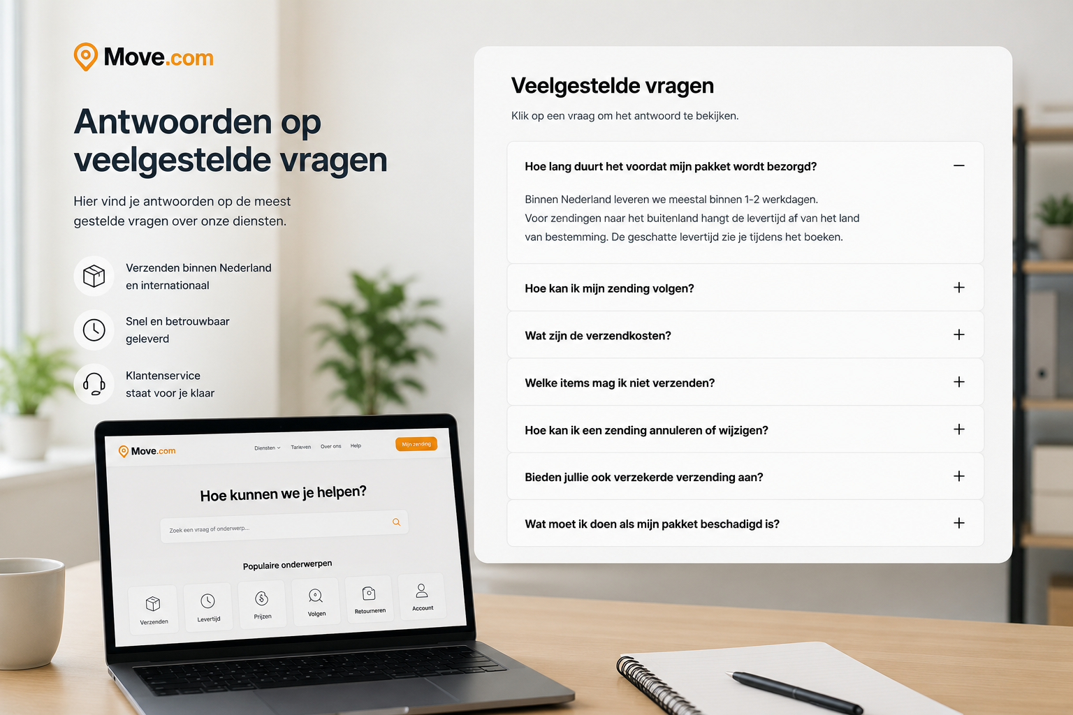 Move.com FAQ hulp